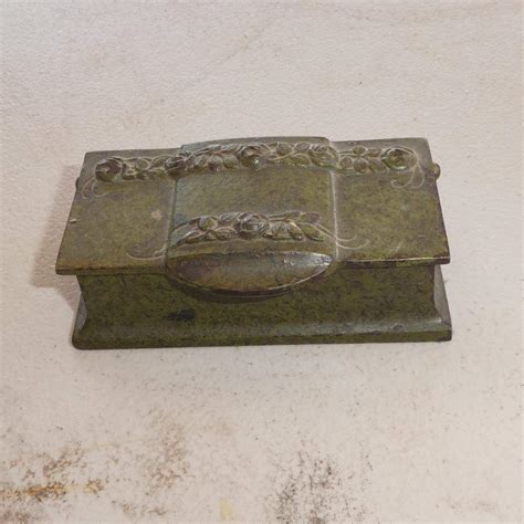 vintage metal stamp box|Stamp Box .